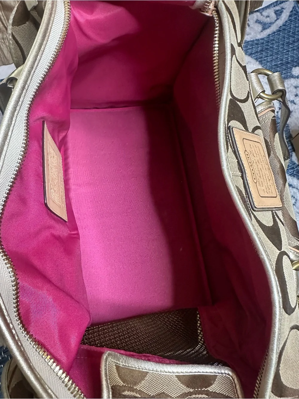 Coach Tan Signature Pet Carrier